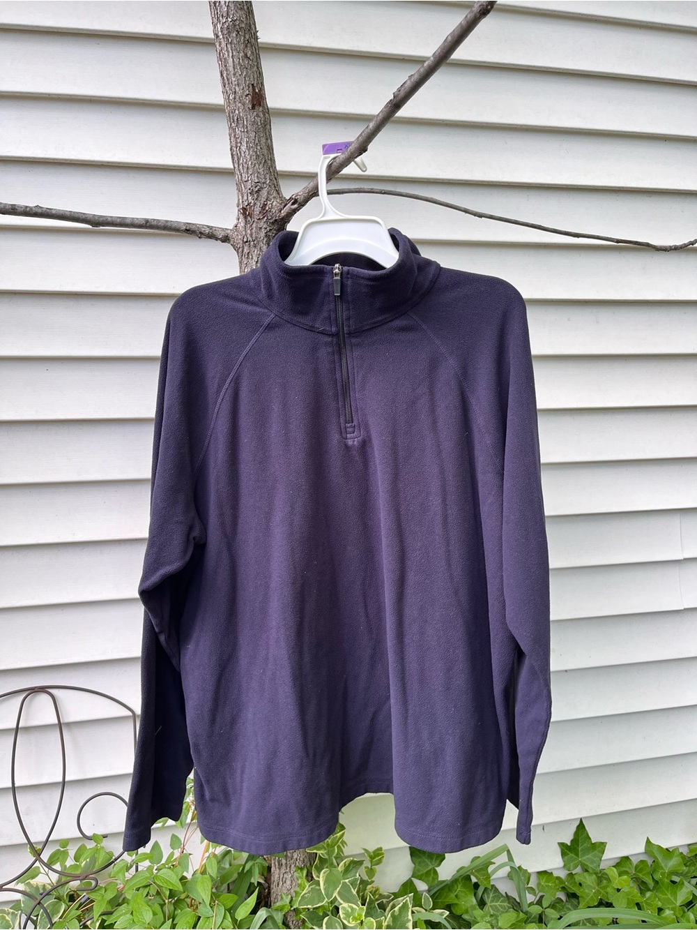 Lands' End Quarter-Zip Pullover Sweater - deep purple